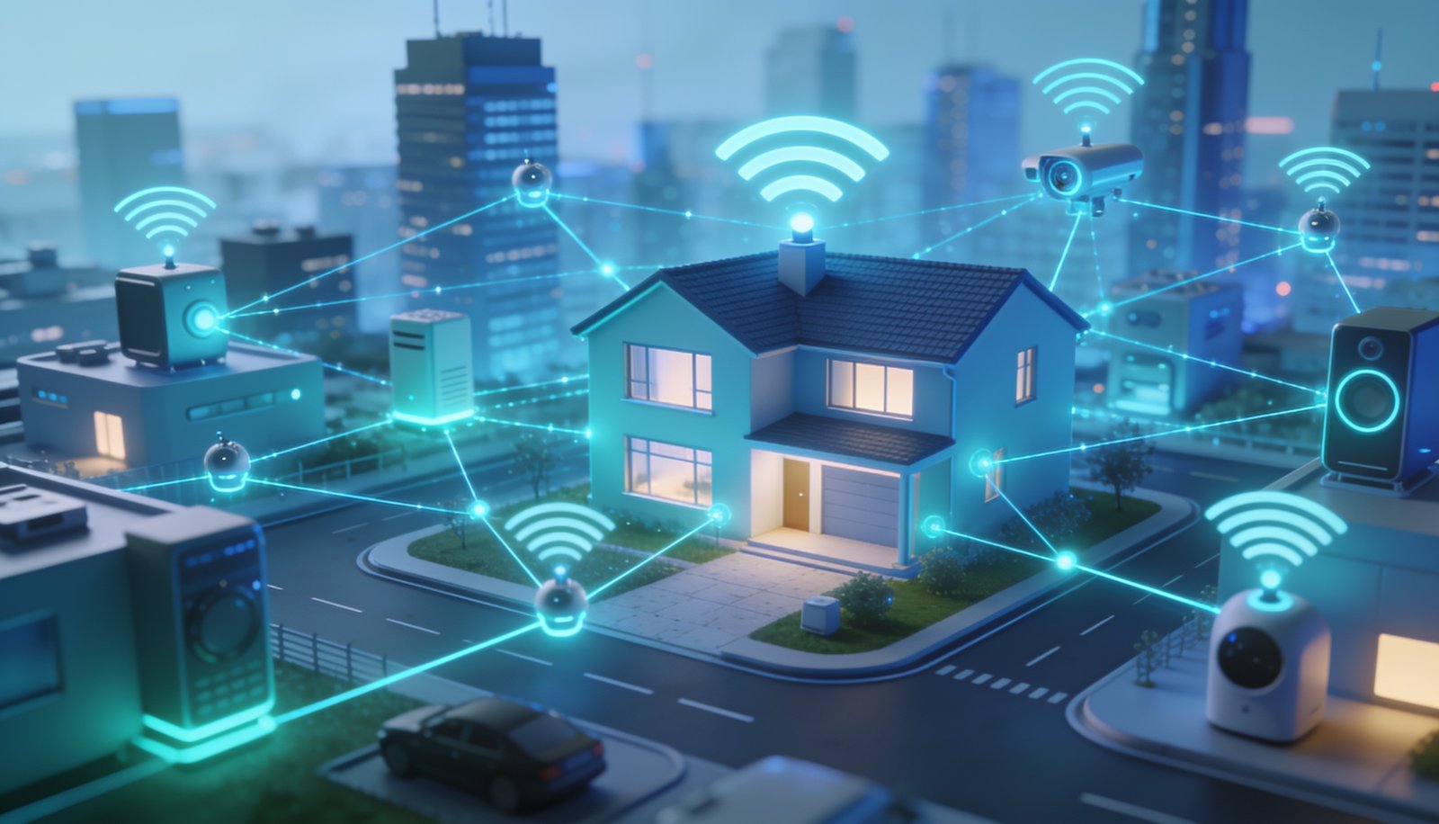 Internet of Things concept with connected smart devices
