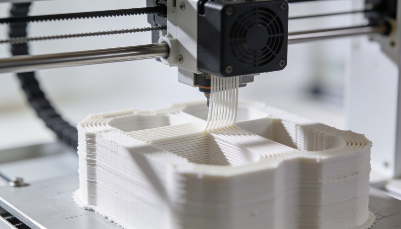 A 3D printer creating an object layer by layer
