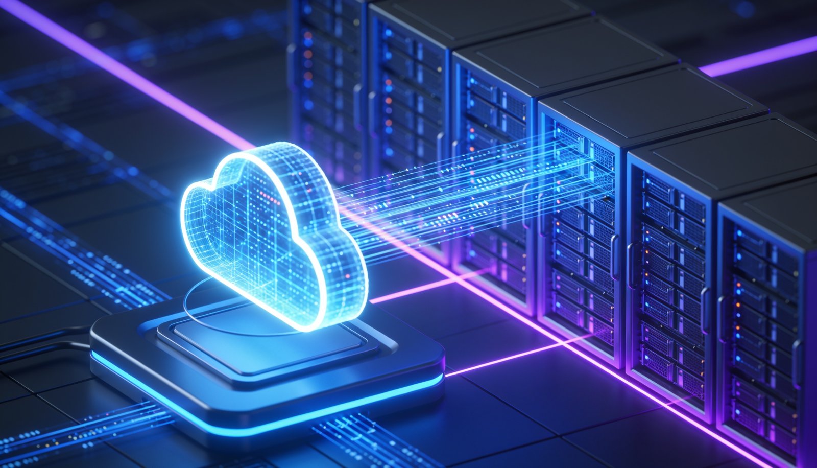Cloud computing concept with a data center